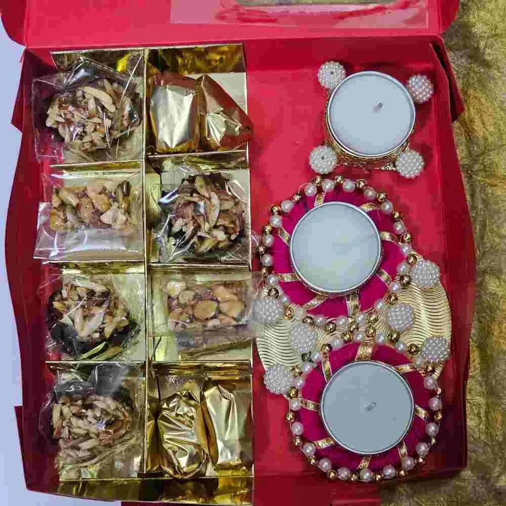 Luxury Corporate Diwali Hamper with Sweets and Candles